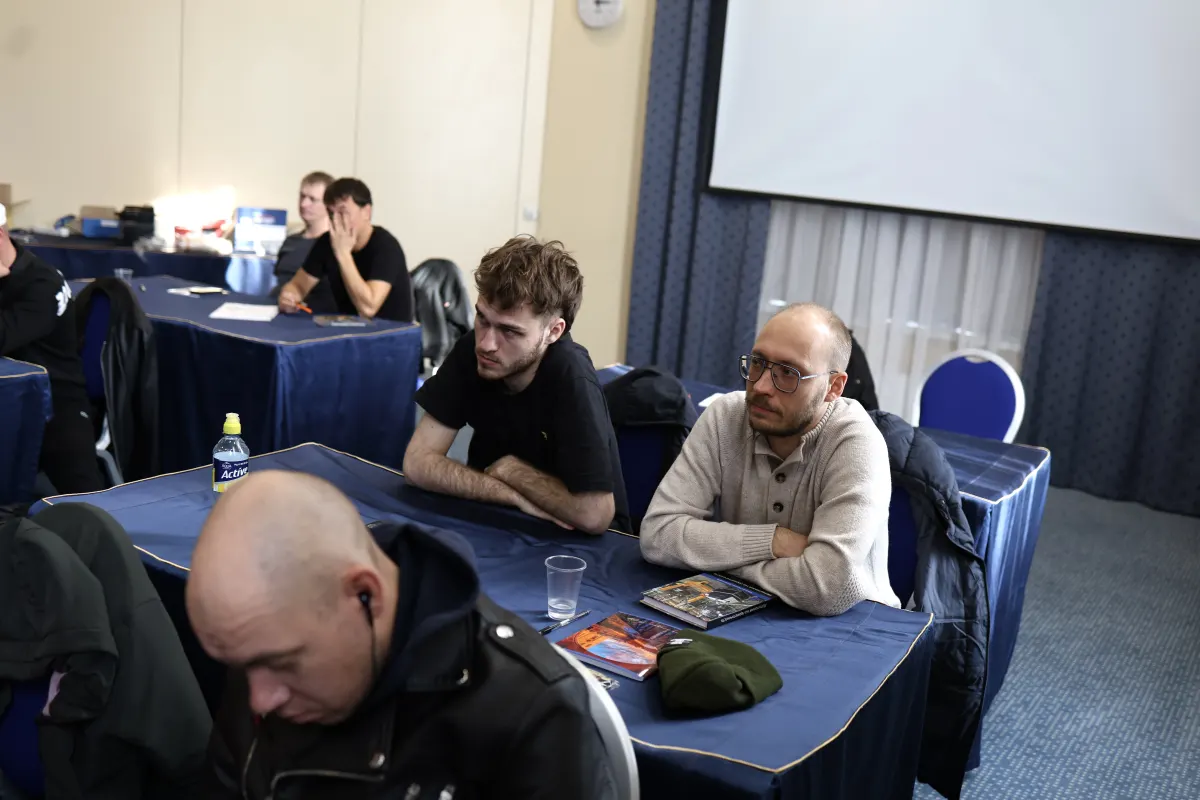 Helium leak detector operation practice during a VacMentor training course